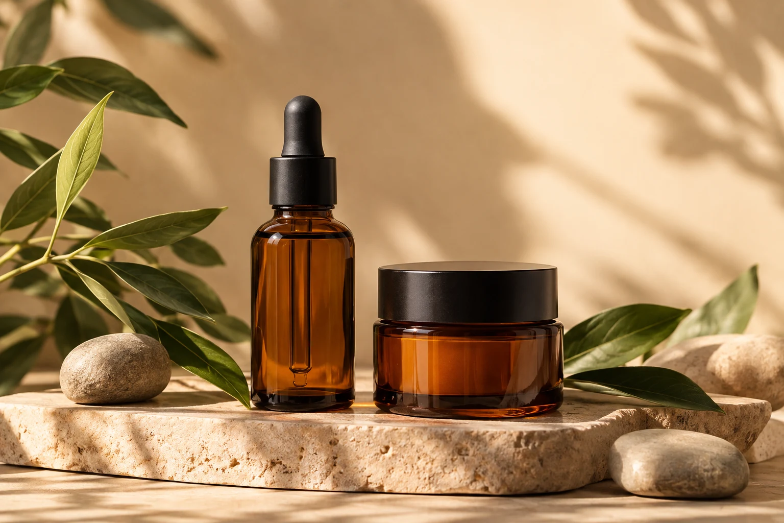 Skincare products: Exfoliating Scrub and Soothing Oil